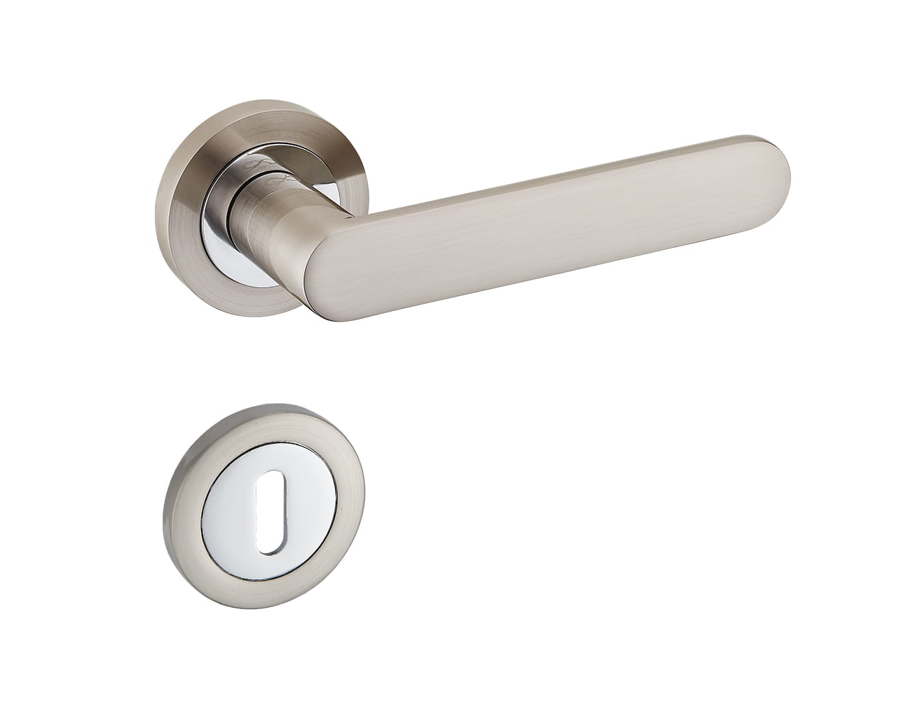 Infinity Line Wenus KWU O 100 Chrome Satin - Door Handle on a Round Rose