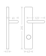 ACT Lara door  - Door Handle on a Backplate - F1 natural