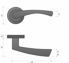 Infinity Line Laura KLR 400 Patina - Door Handle on a Round Rose