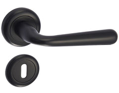 Lea KLE B00 Black - Door Handle on a Round Rose