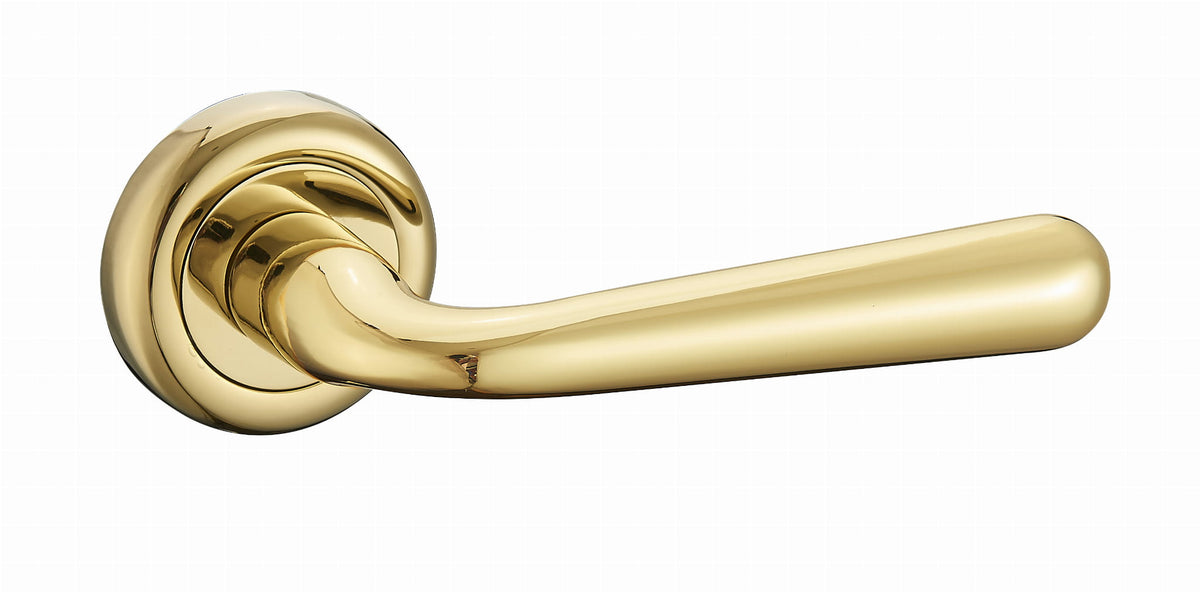 Lea KLE G00 Brass - Door Handle on a Round Rose
