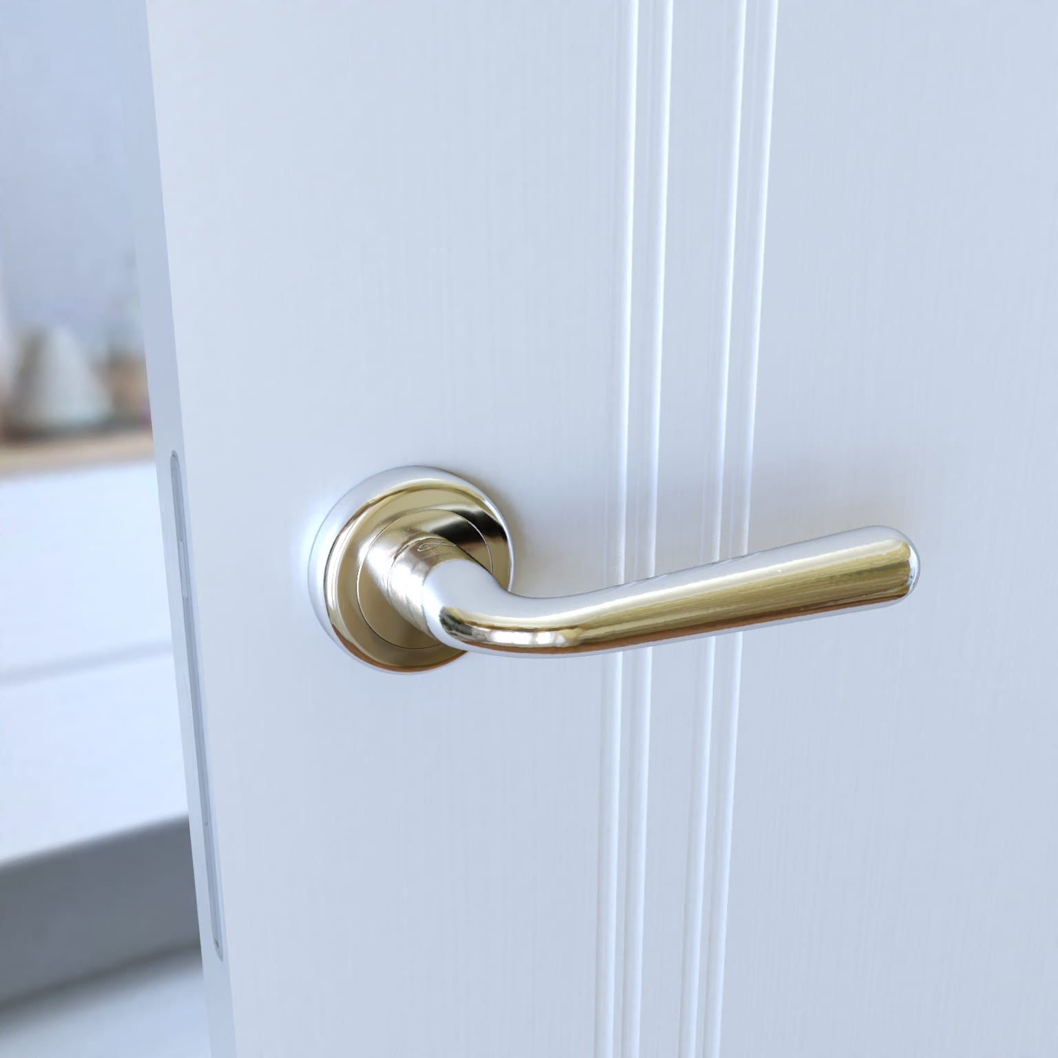 Infinity Line Lea KLE 700 Chrome - Door Handle on a Round Rose