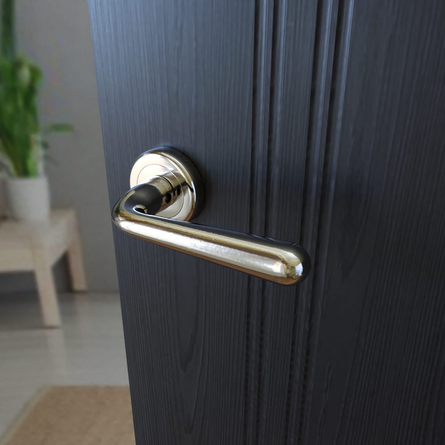 Infinity Line Lea KLE 700 Chrome - Door Handle on a Round Rose