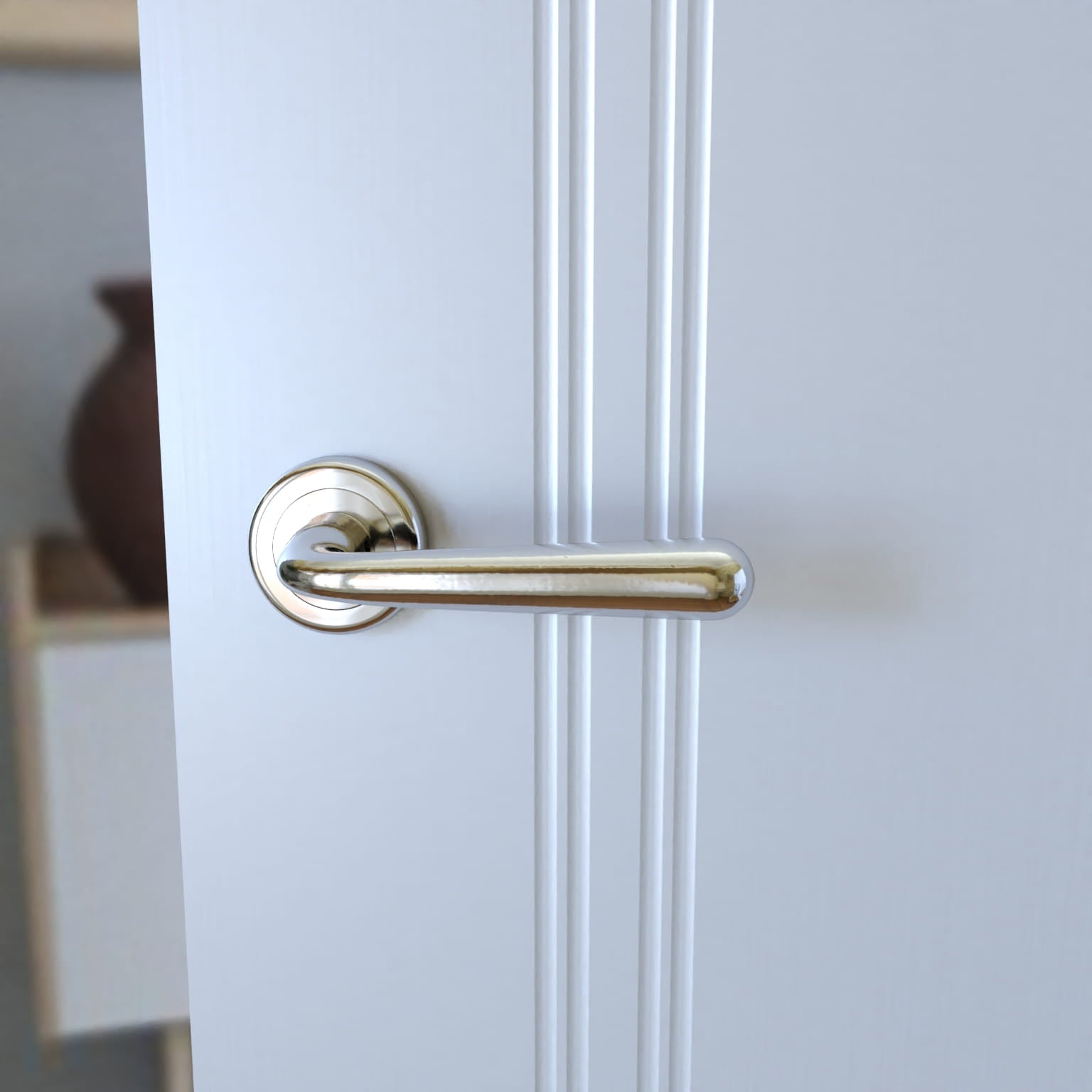 Infinity Line Lea KLE 700 Chrome - Door Handle on a Round Rose