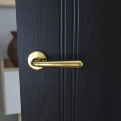 Lea KLE G00 Brass - Door Handle on a Round Rose