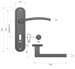 Infinity Line Lena KLN 311 Satin 72mm - Door Handle on a Backplate