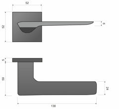 Linea FIT white KLIN S 800 - Door Handle on a Square Rose
