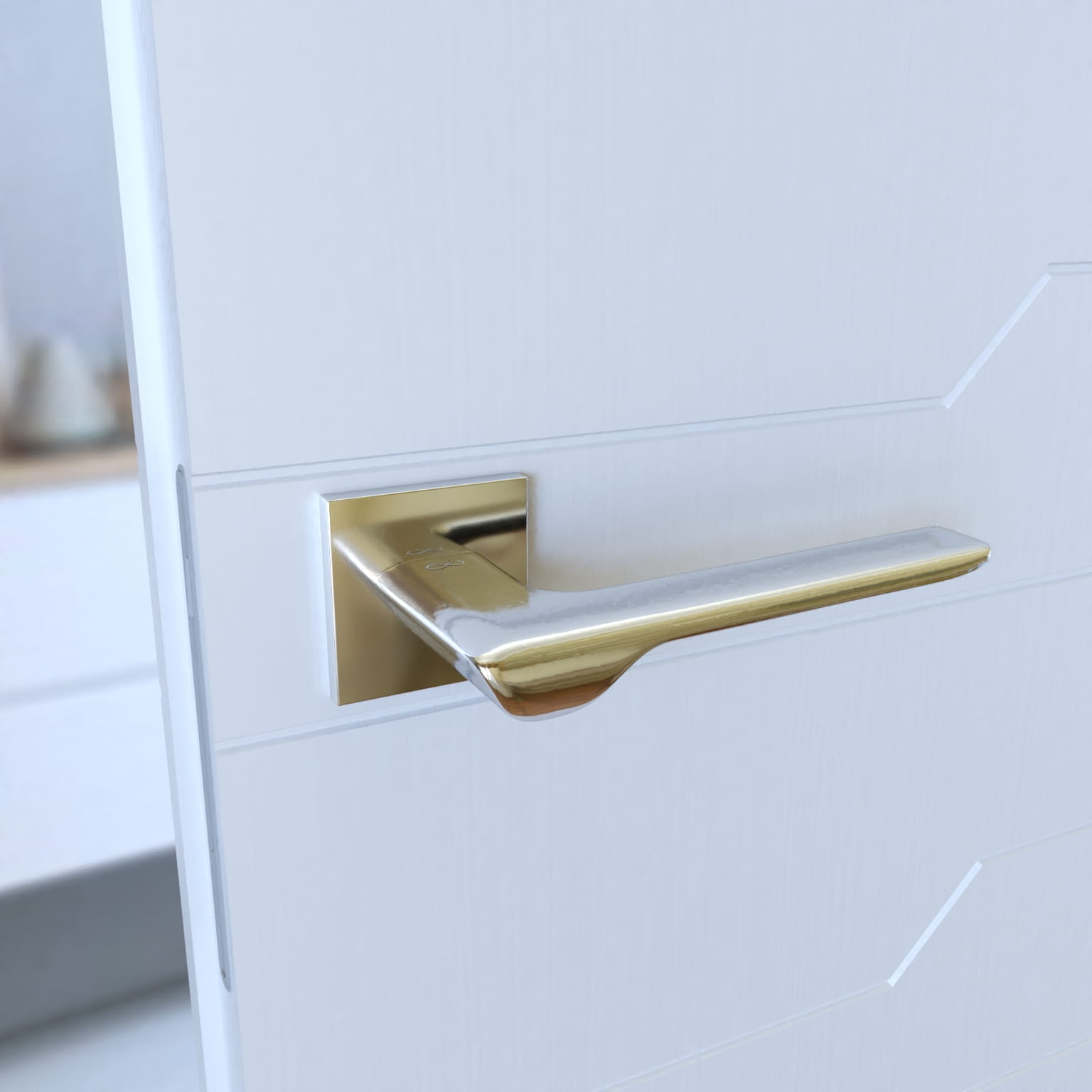 Infinity Line Linea SLIM Chrome WEDGE S 700 - Door Handle on a Square Rose