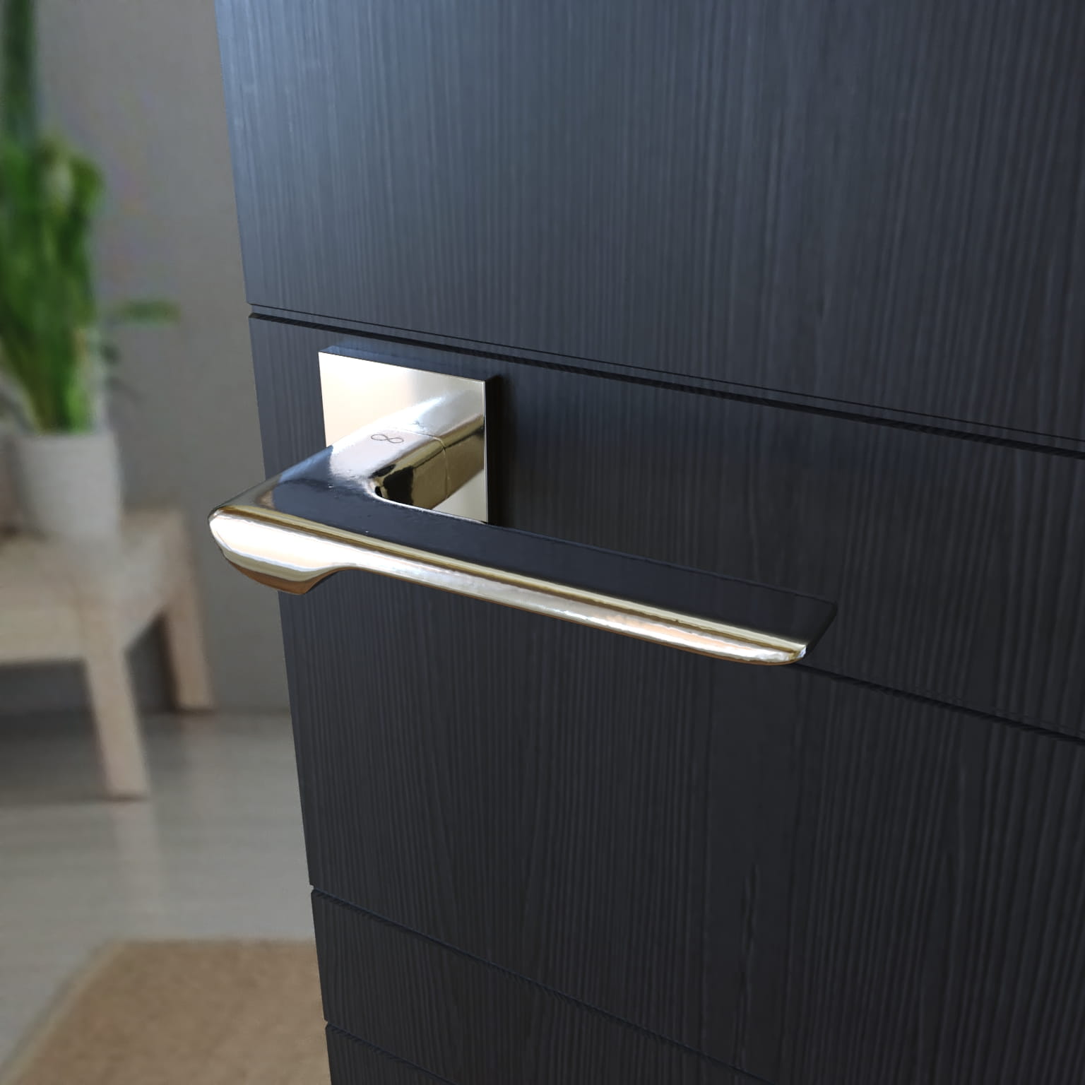 Infinity Line Linea SLIM Chrome WEDGE S 700 - Door Handle on a Square Rose