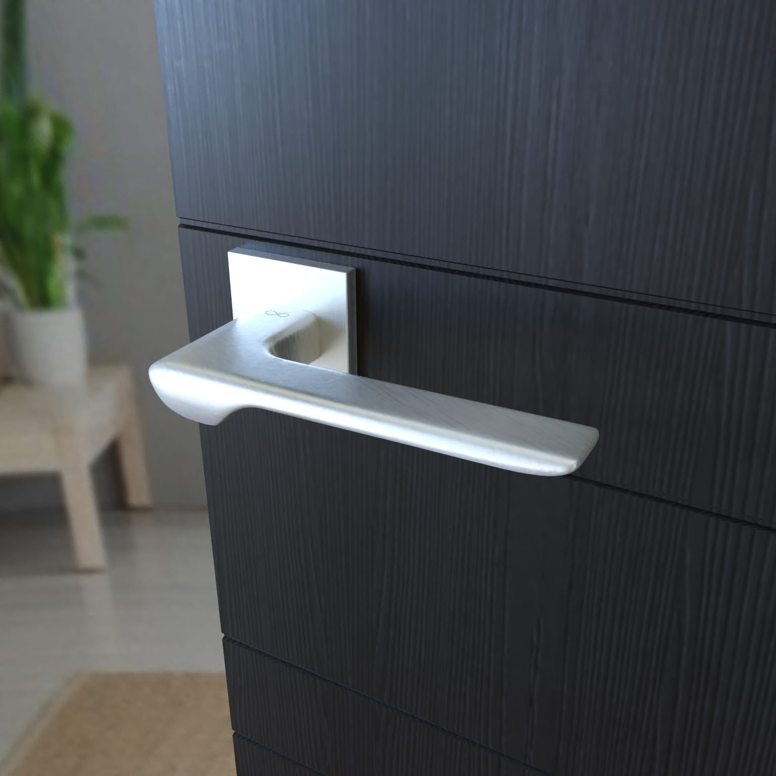 Infinity Line Linea SLIM Mattt Chrome WEDGE S M700 - Door Handle on a Square Rose