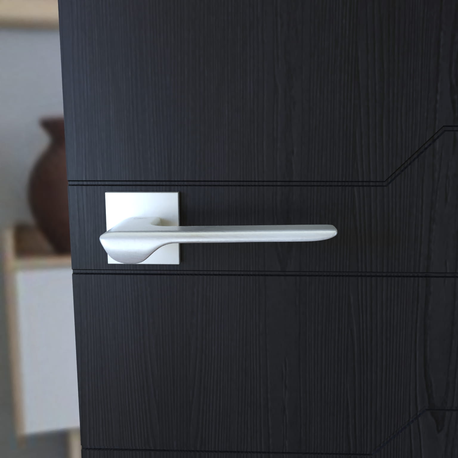 Infinity Line Linea SLIM Mattt Chrome WEDGE S M700 - Door Handle on a Square Rose