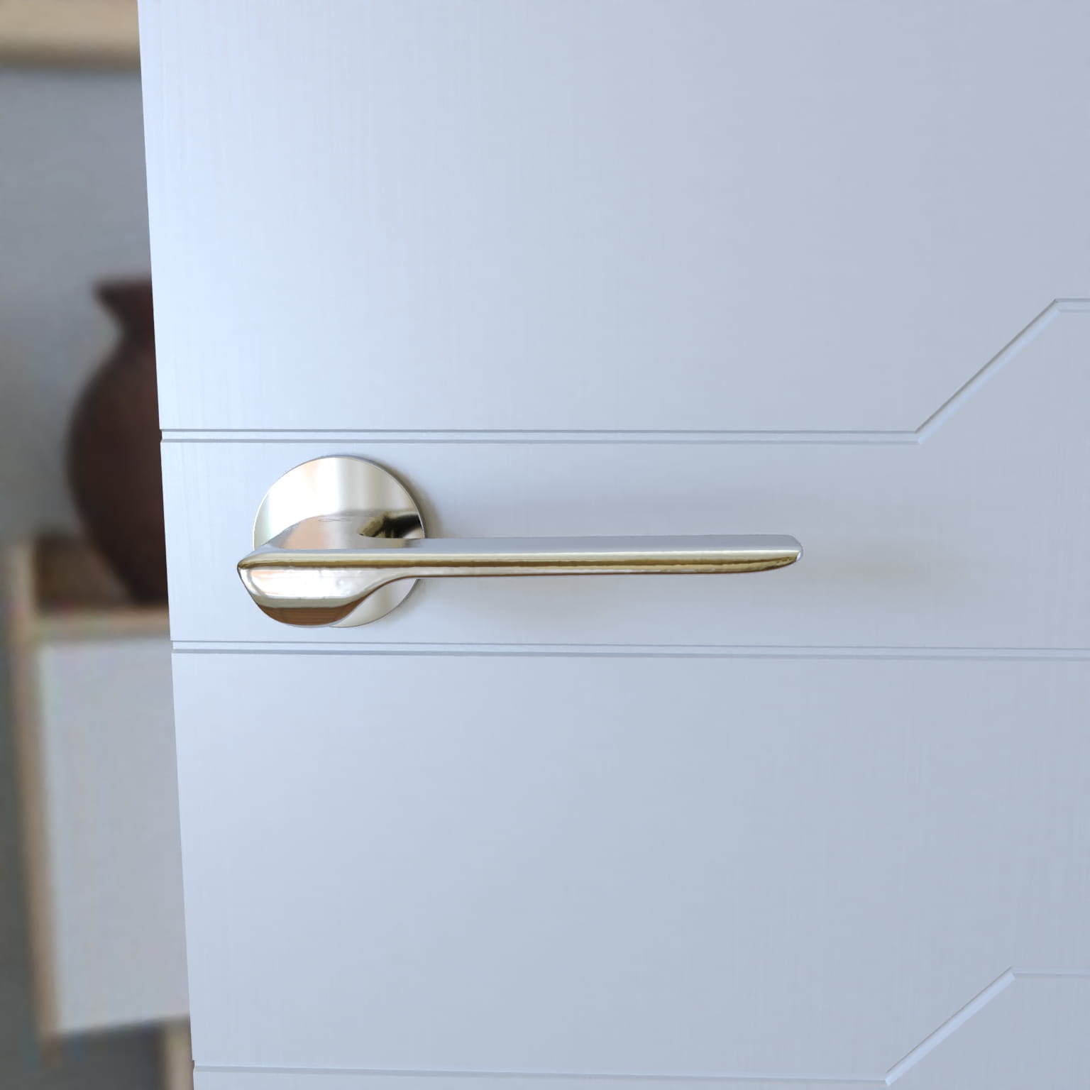 Infinity Line Linea SLIM Chrome WEDGE S O 700 - Door Handle on a Round Rose