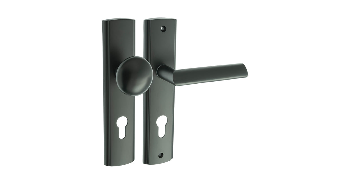 MATI black K+G - External Door Handle on a Backplate