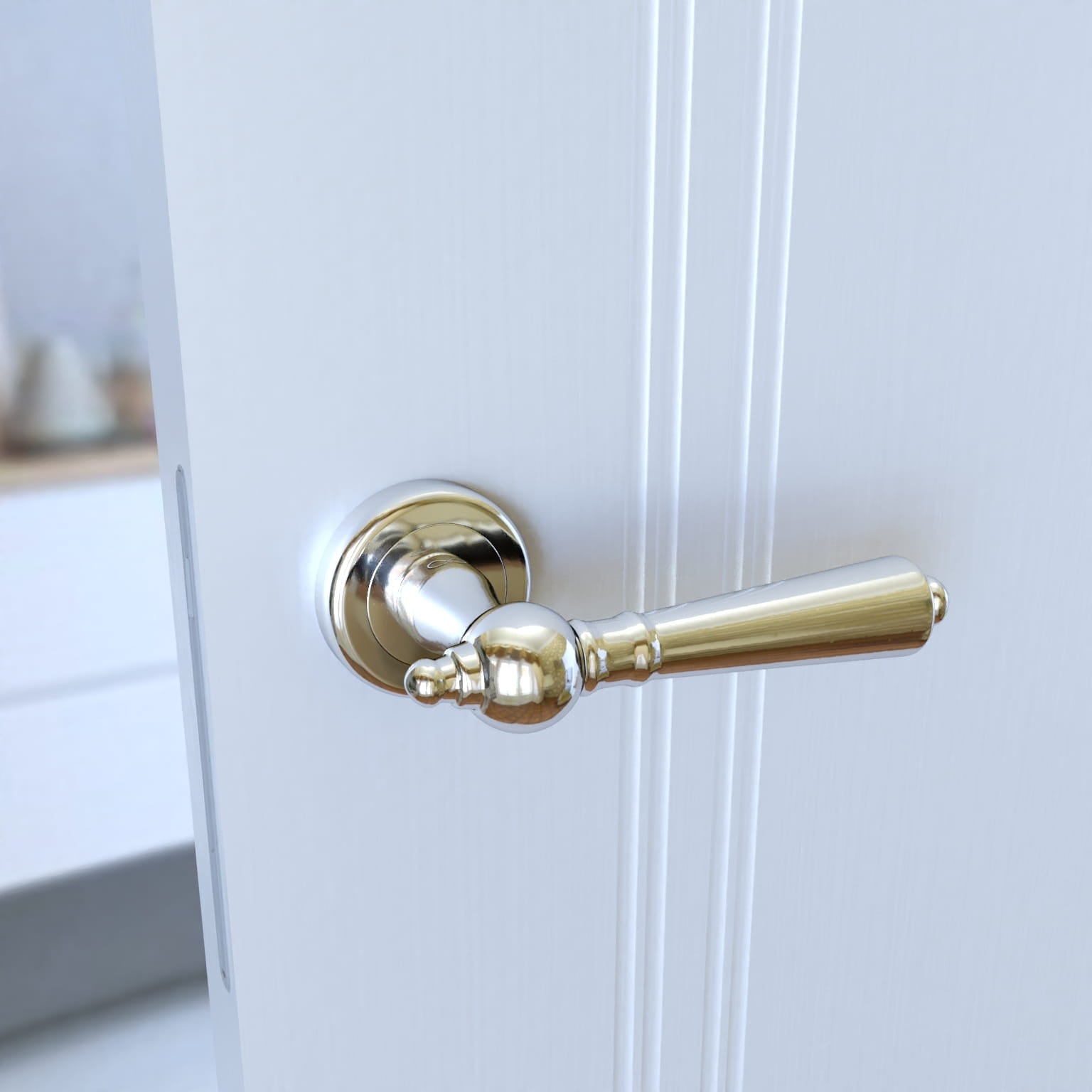 Millennium KMM 700 Chrome - Door Handle on a Round Rose