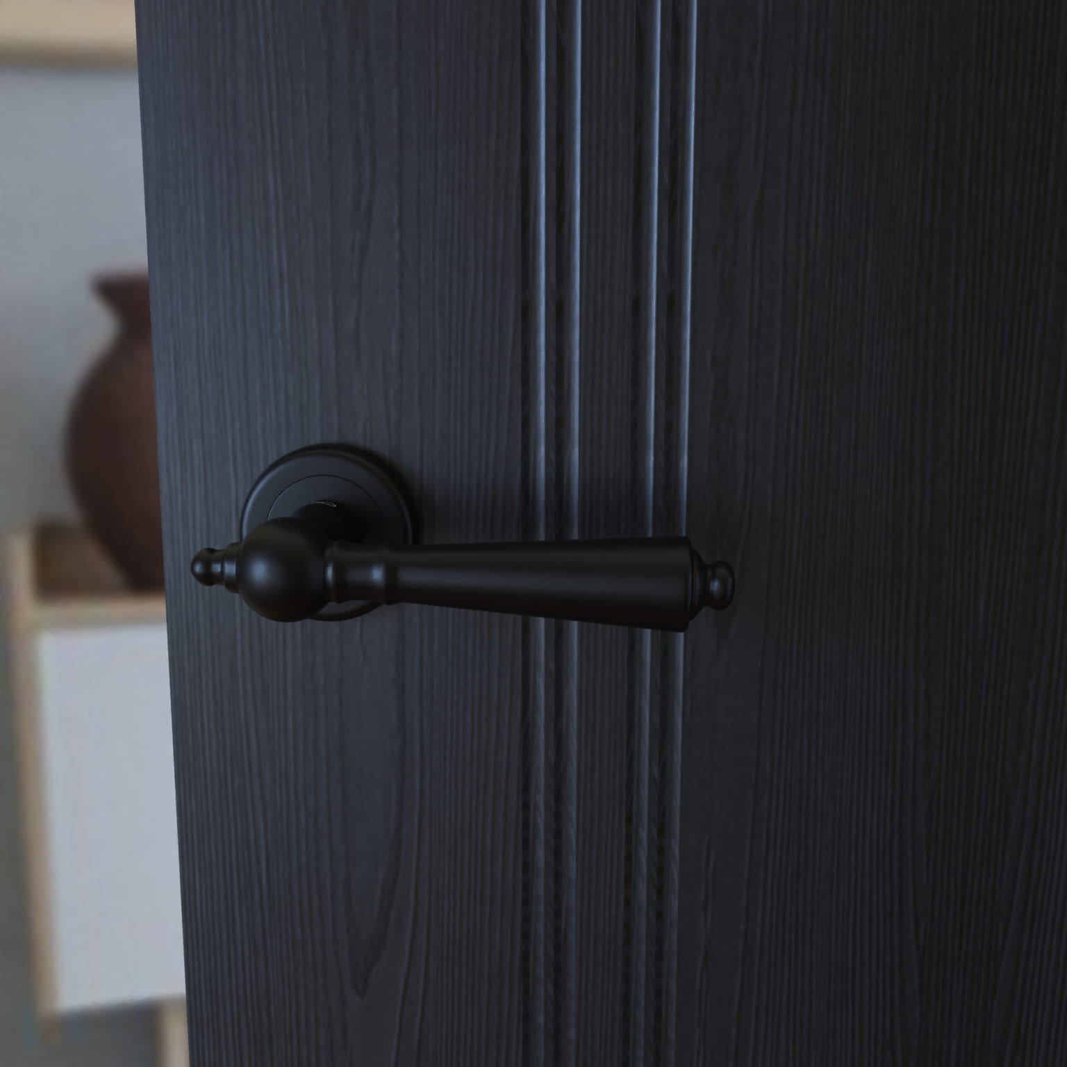 Infinity Line Millennium KMM B00 Black - Door Handle on a Round Rose