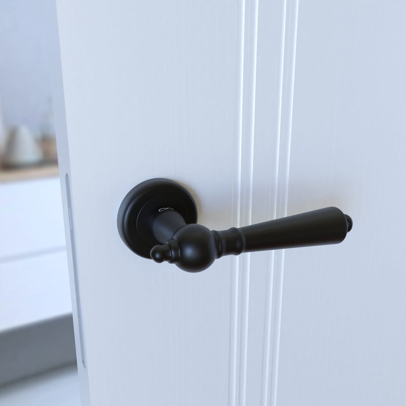 Infinity Line Millennium KMM B00 Black - Door Handle on a Round Rose