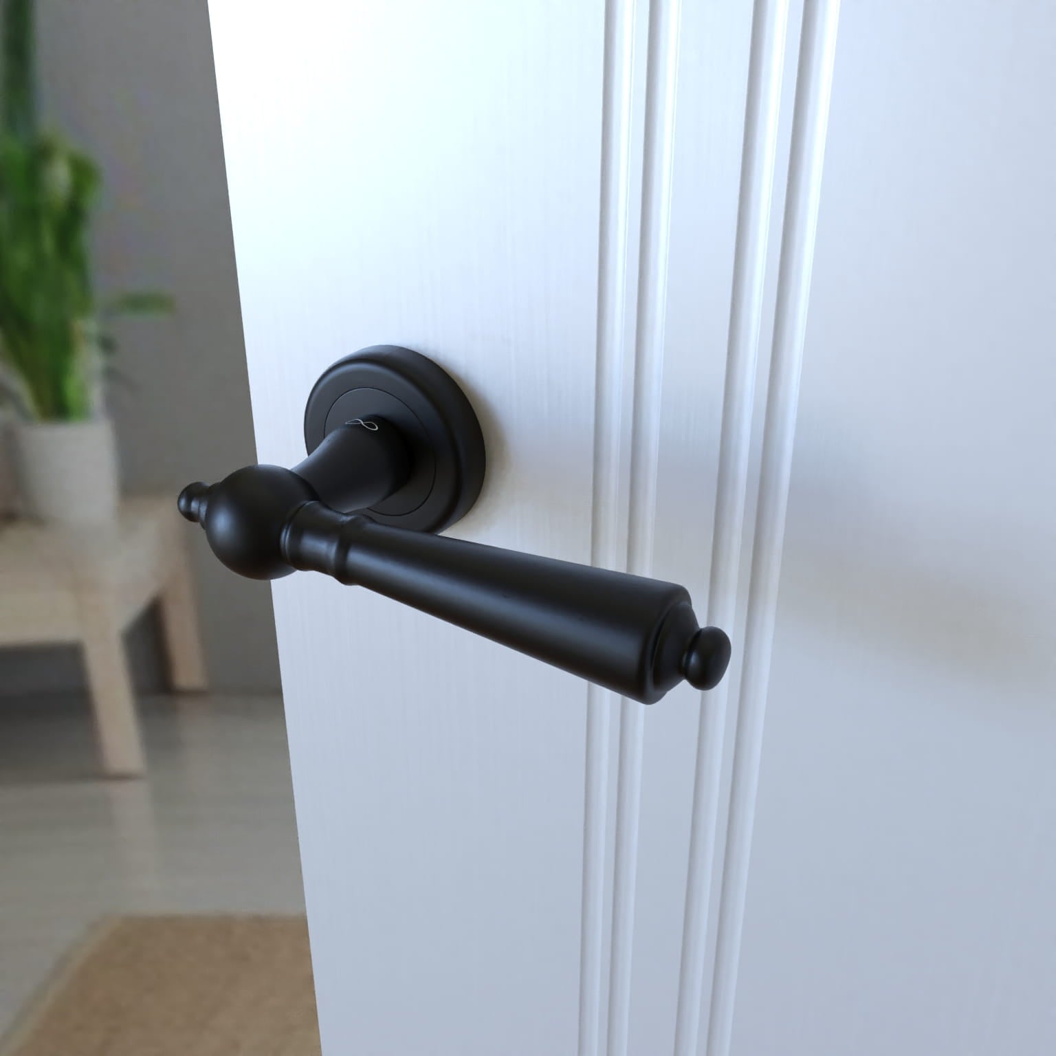 Infinity Line Millennium KMM B00 Black - Door Handle on a Round Rose