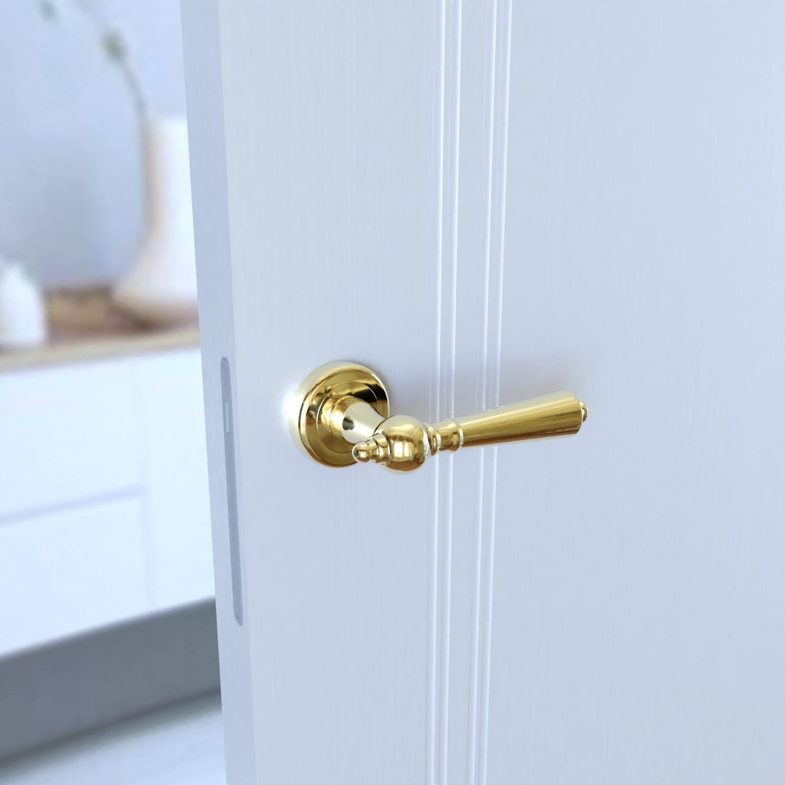 Infinity Line Millennium KMM G00 Brass - Door Handle on a Round Rose