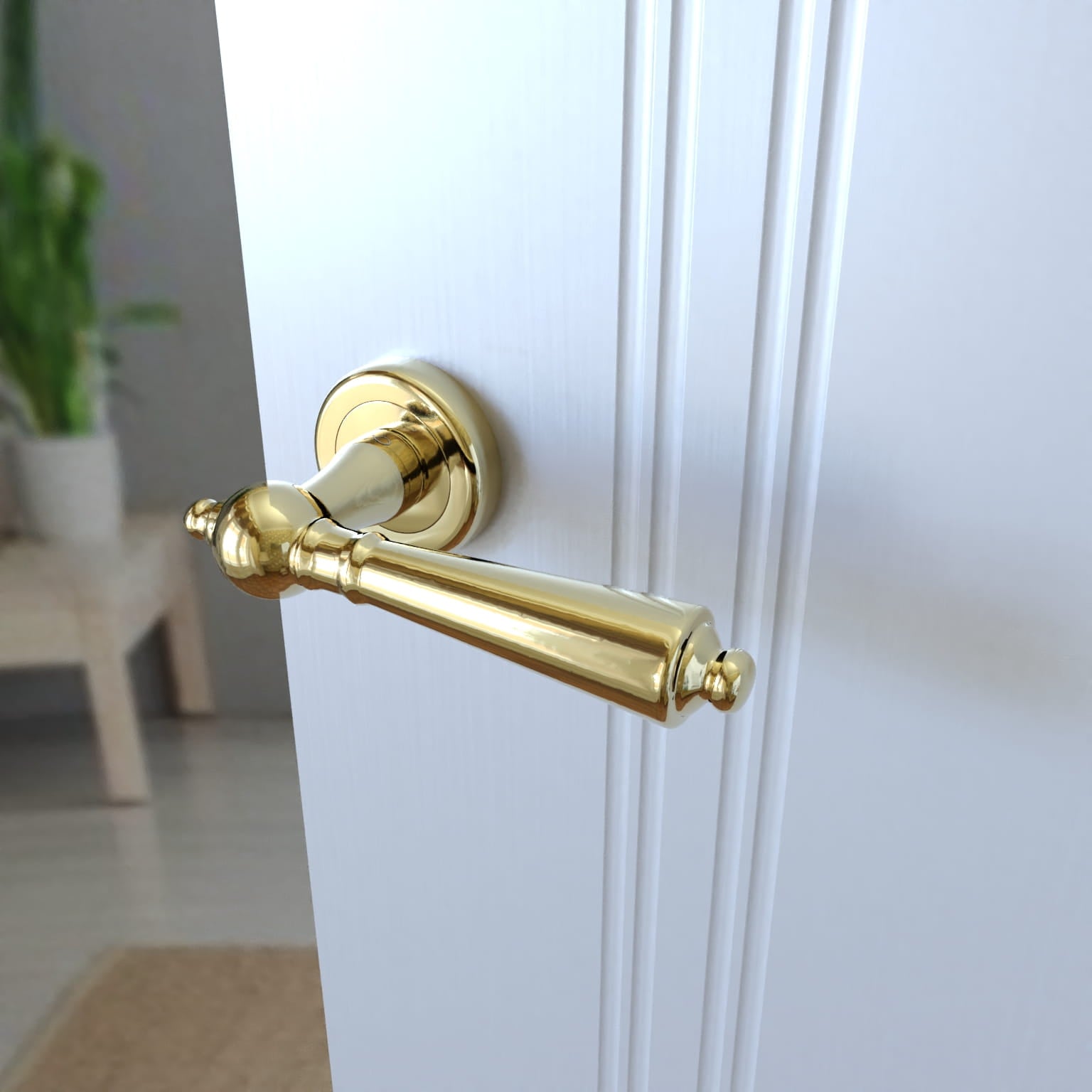 Infinity Line Millennium KMM G00 Brass - Door Handle on a Round Rose