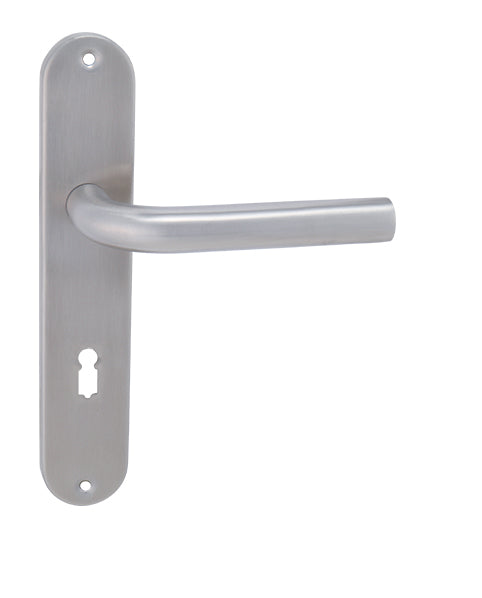 Mona - Door Handle on a Backplate made of Stainless Steel