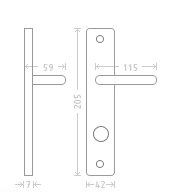 ACT Monet Door  - Door Handle on a Backplate - F4 Champagne