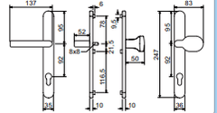 Richter Czech RHD.0041 for Plastic Door -  handle/handle