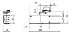 Geze TS 2000 V BC White - door closer with arm
