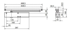Geze TS 5000 White - door closer with sliding bar