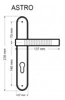 Astro Nickel Satin - Door Handle on a Backplate