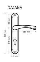 Alub Dajana nickel satin - door  - Door Handle on a Backplate