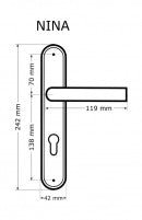 Alub Nina Nickel Chrome - Door Handle on a Backplate