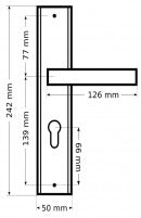 THEO Titanium K+K -External Door Handle on a Backplate