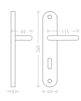 ACT Viola door  - Door Handle on a Backplate - nickel