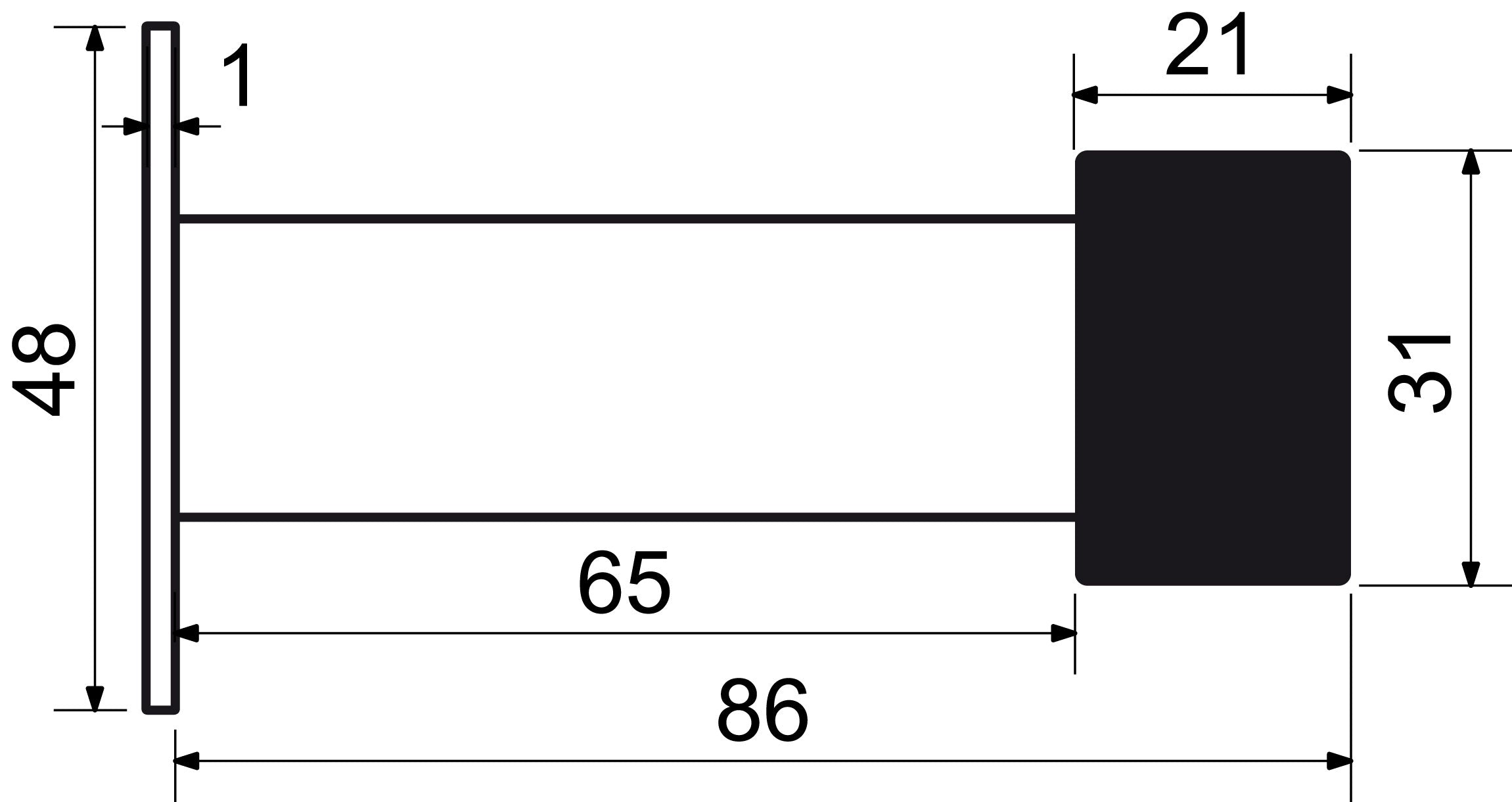 Richter Czech Stainless steel stop RK.004.CE black for the wall