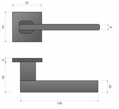 Infinity Line Nicola KNIC S B00/M700 Black/Chrome-Matt - Door Handle on a Square Rose