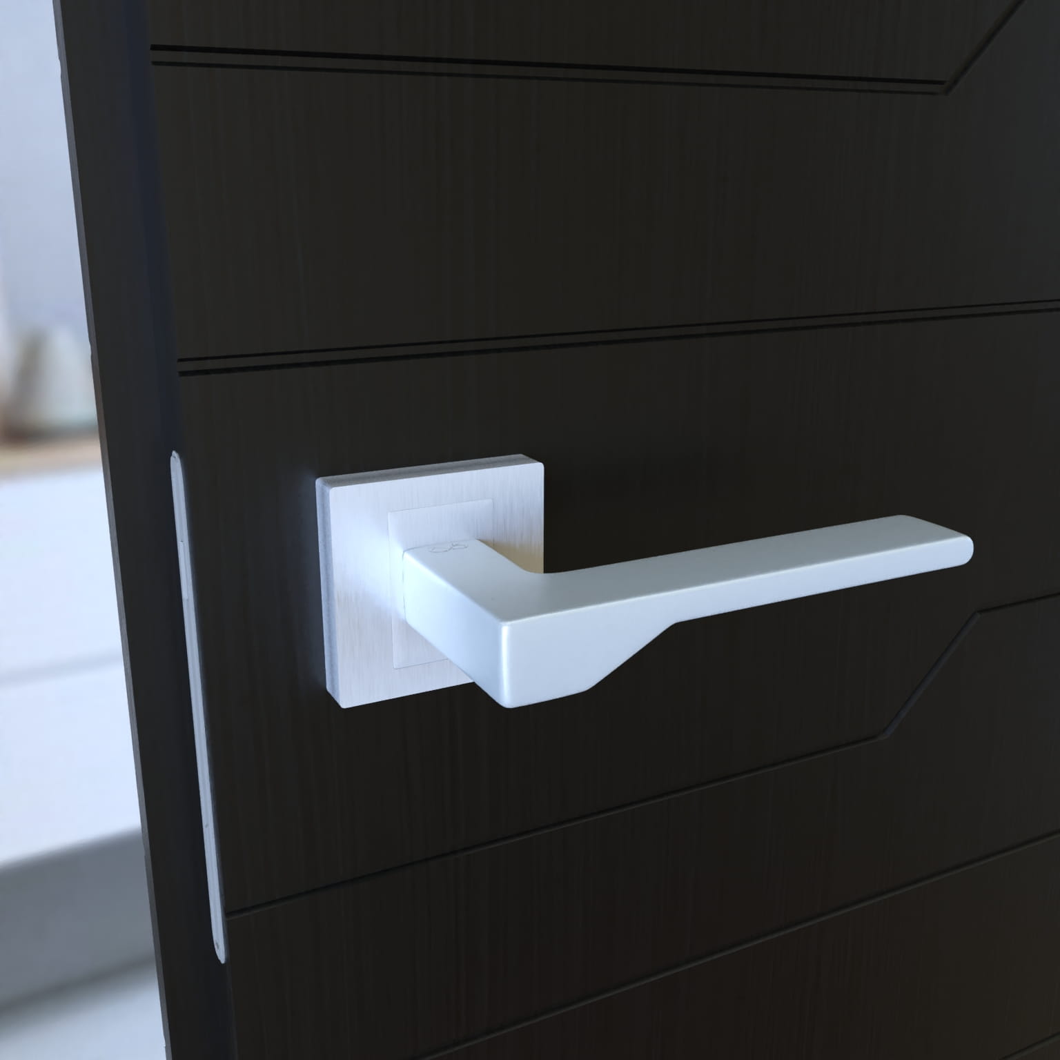 Infinity Line New KNV M700 Chrome Matt - Door Handle on a Square Rose