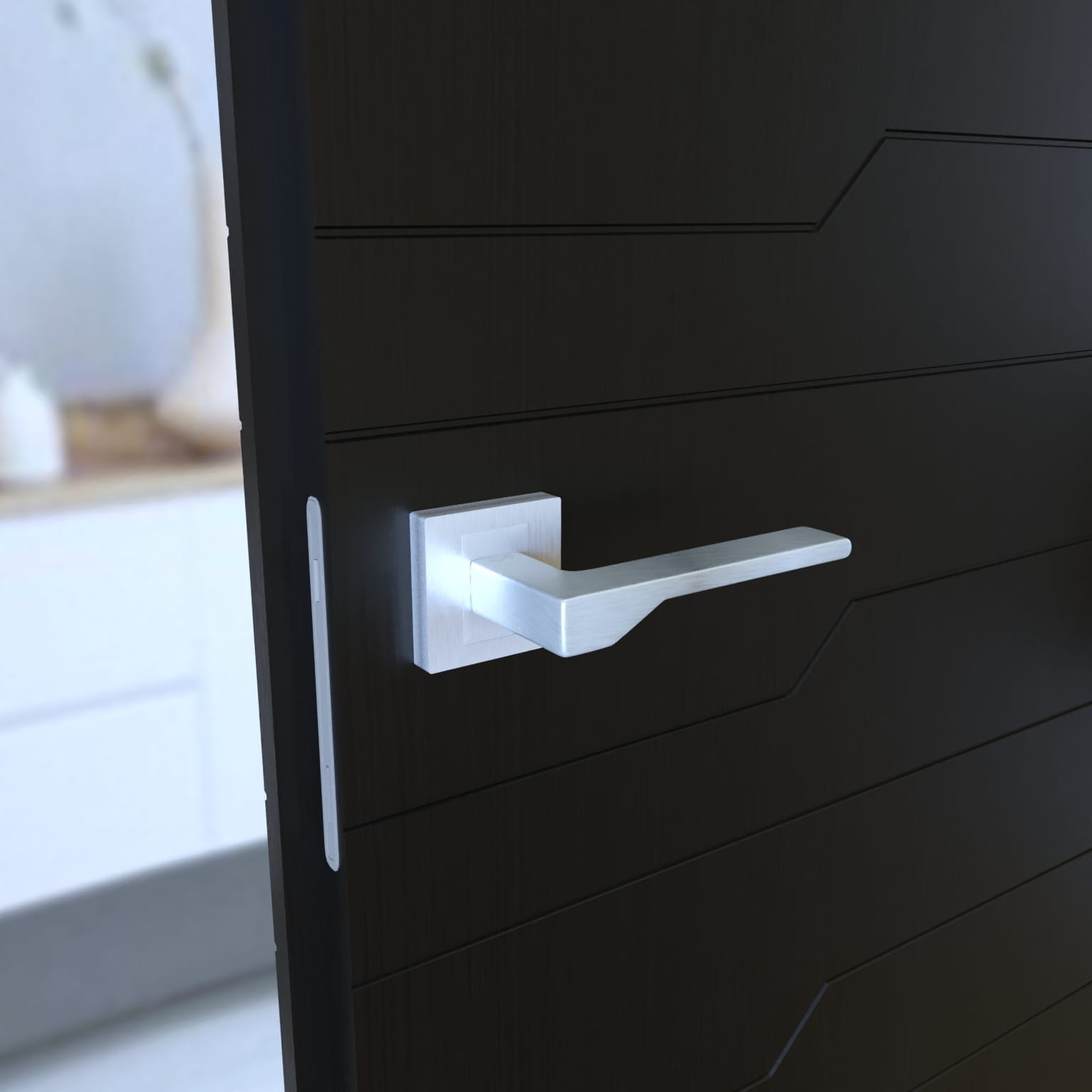 Infinity Line New KNV M700 Chrome Matt - Door Handle on a Square Rose