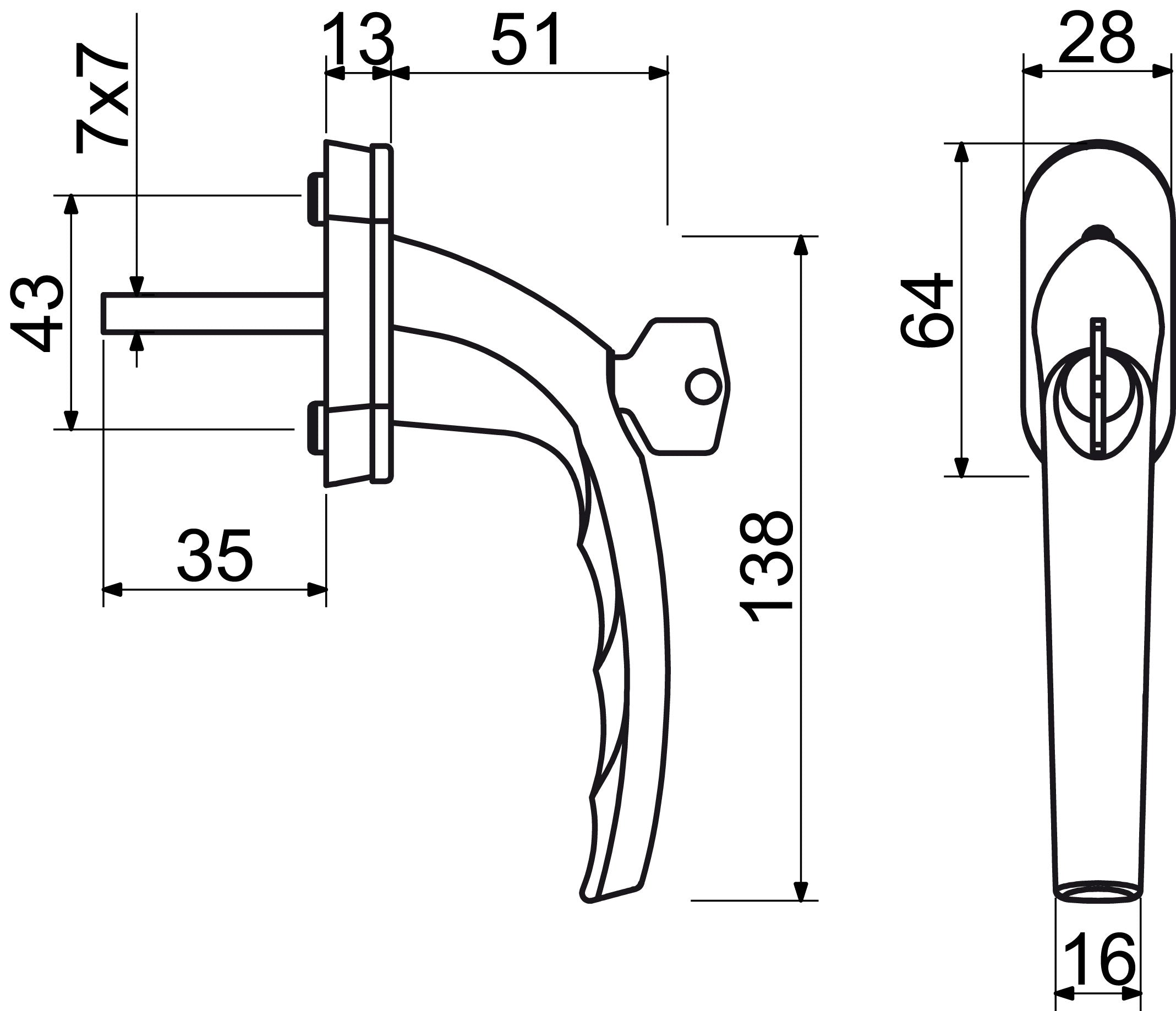 Window handle RHW.009 F4