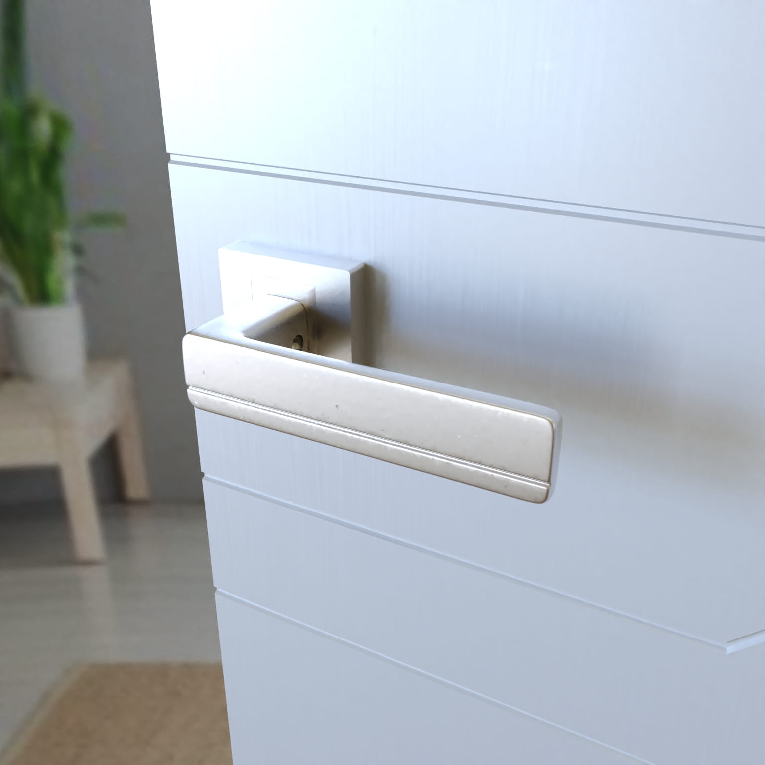 Infinity Line Platon KPL 300 Satin - Door Handle on a Square Rose