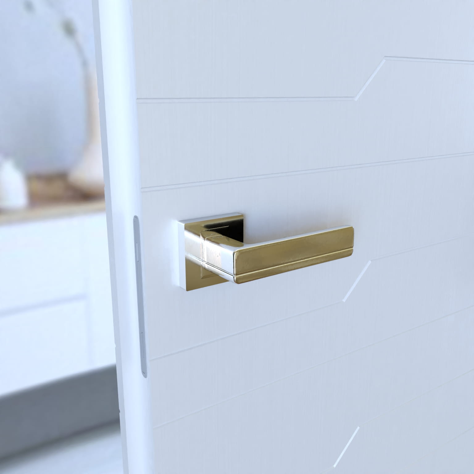 Infinity Line Platon KPL 700 Chrome - Door Handle on a Square Rose