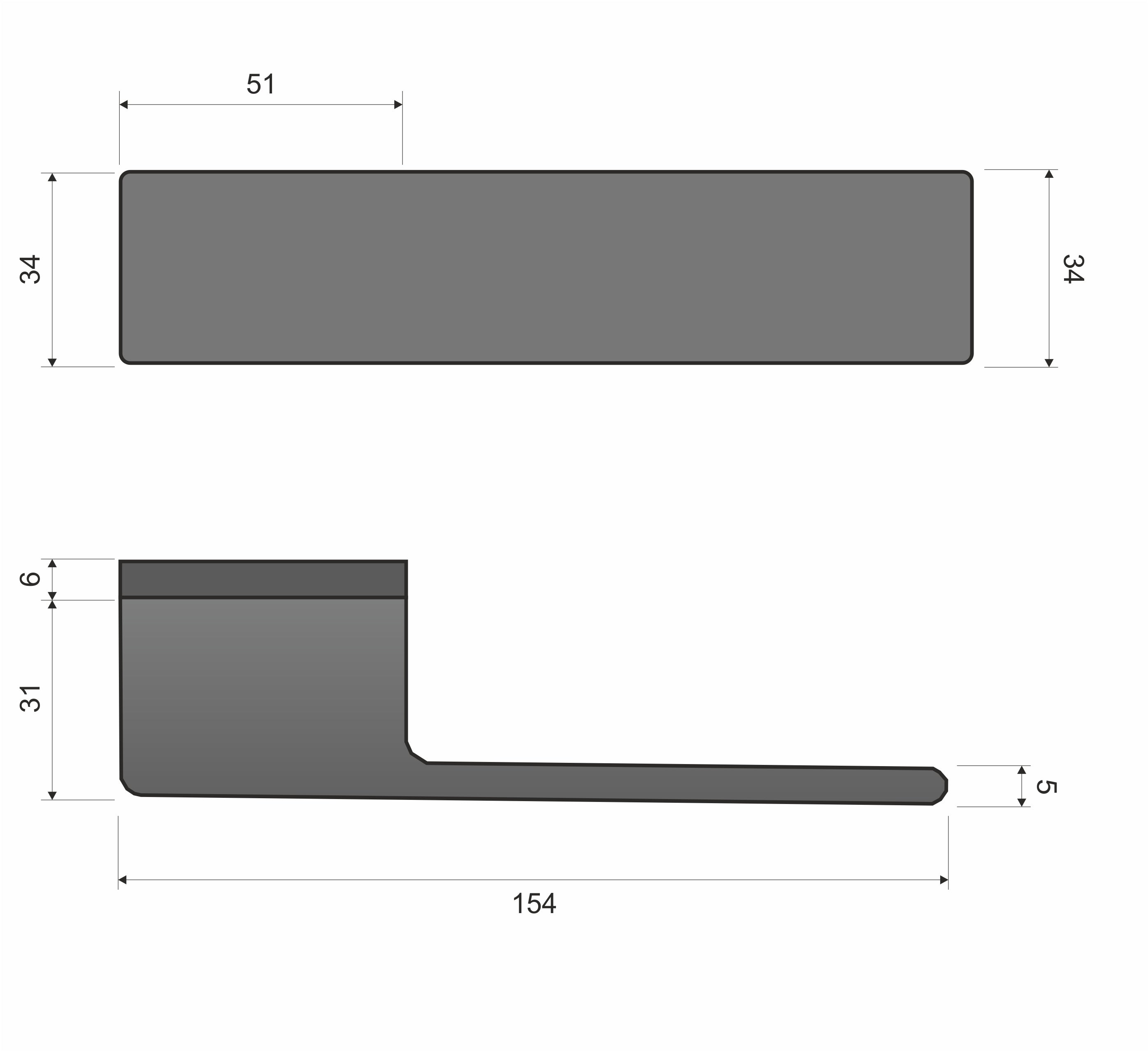 Polo KPOL black mat B00 - Door Handle on a Square Rose