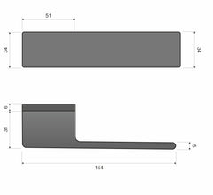 Polo KPOL black mat B00 - Door Handle on a Square Rose