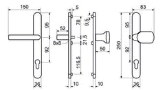 Richter Czech RHD.0031 for Plastic doors -  handle/handle
