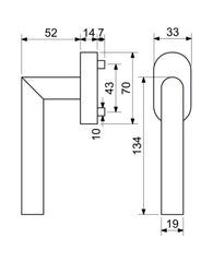 Richter Czech Stainless steel window handle
