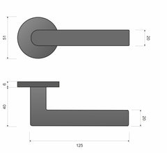 Ronda FIT KRD O M G00 gold mat - Door Handle on a Round Rose