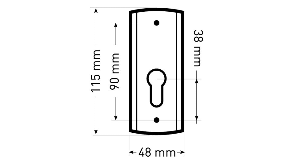 MATI black K+G - External Door Handle on a Backplate
