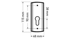 MATI black K+G - External Door Handle on a Backplate