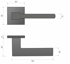 Infinity Line Shark FIT matt chrome KSH M700 - Door Handle on a Square Rose