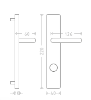 ACT Teardrop door  - Door Handle on a Backplate - chrome