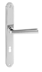 Door Handle on a Backplate ALT Wien - Shiny Chrome